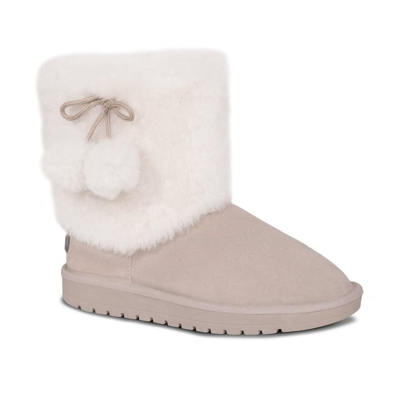 Cloud Nine Sheepskin CNS-127-SAND-7 Ladies Pom Pom Sheepskin Boot, Sand - Size 7