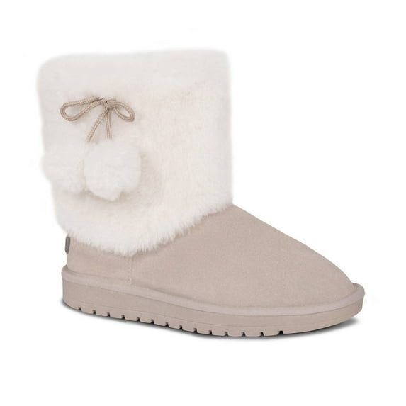 Cloud Nine Sheepskin CNS-127-SAND-7 Ladies Pom Pom Sheepskin Boot, Sand - Size 7
