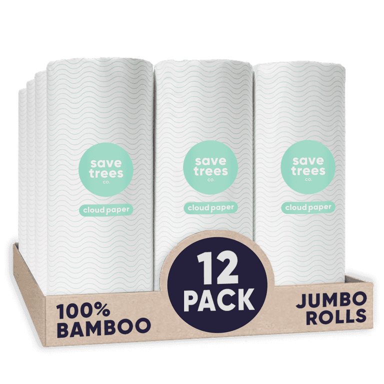 ECO SOUL 100% Compostable Bamboo Kitchen Paper Towel Set of 6 Rolls | 2Ply  with 900 Sheets, 150 Sheet Each | Eco-friendly Soft Paper Towel, Kitchen
