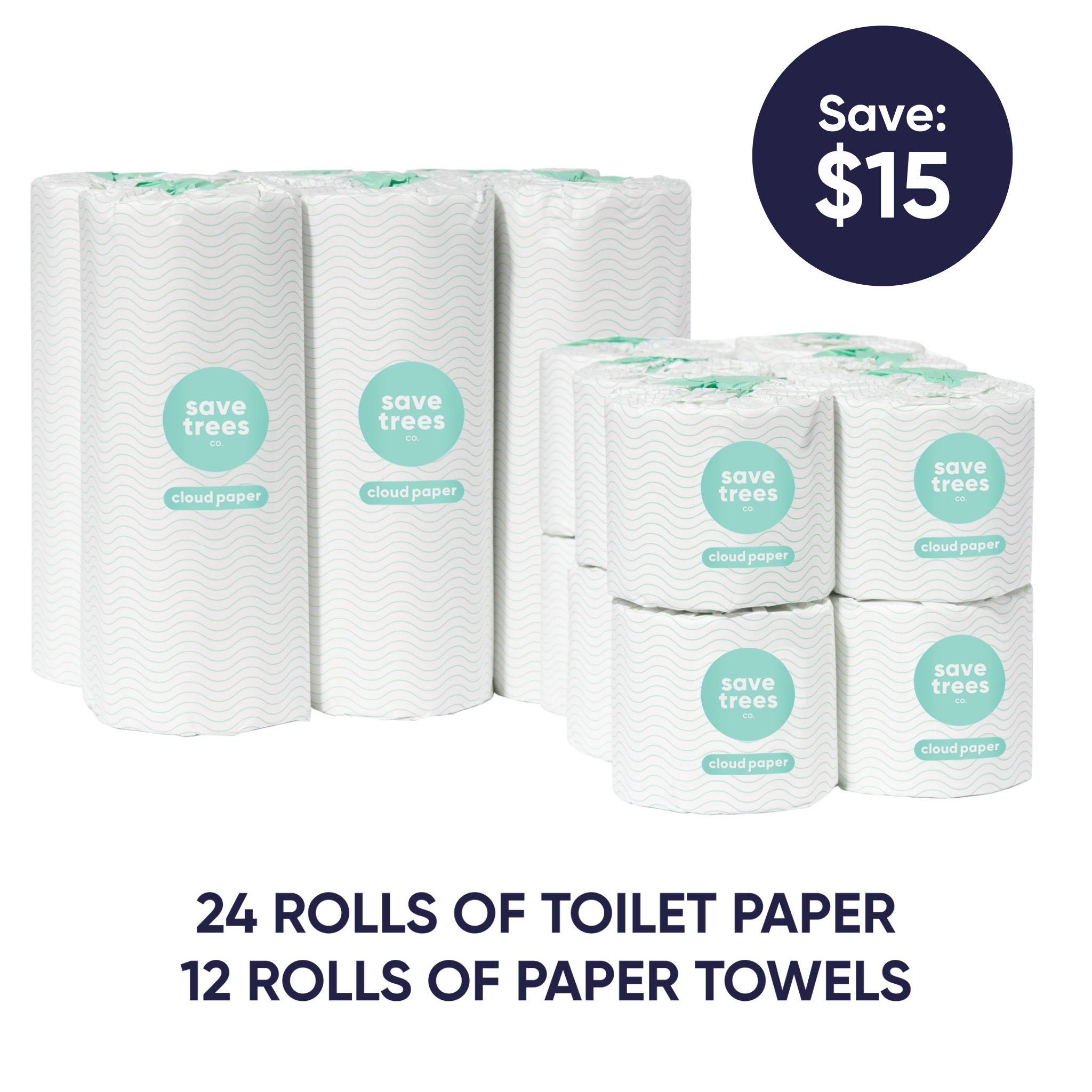 Cloud Paper Toilet Paper and Paper Towels Box 24 Bamboo Toilet Paper