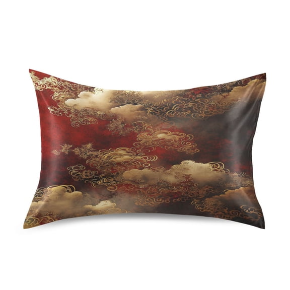 Cloud Pattern Chinese Queen Size Pillowcase Silky Smooth Finish Anti Wrinkle Design Easy Envelope Closure 20x30in