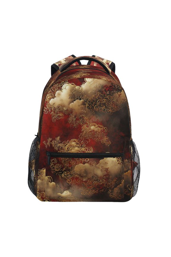 Cloud Pattern Chinese Stylish Large Backpack 15L Self-Standing Durable Twill for School, Office and Travel Use