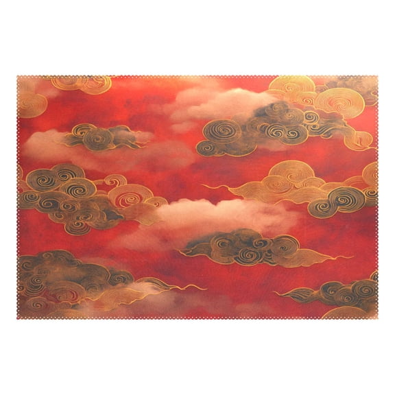 Cloud Pattern Chinese Traditional 12x18in Heat-Resistant Non-Slip Place Mat, Durable and Wrinkle-Resistant