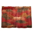 thumbnail image 1 of Cloud Pattern Chinese Traditional 27"x36" Linen Look Cafe Curtain Set with Privacy and UV Protection, 1 of 8