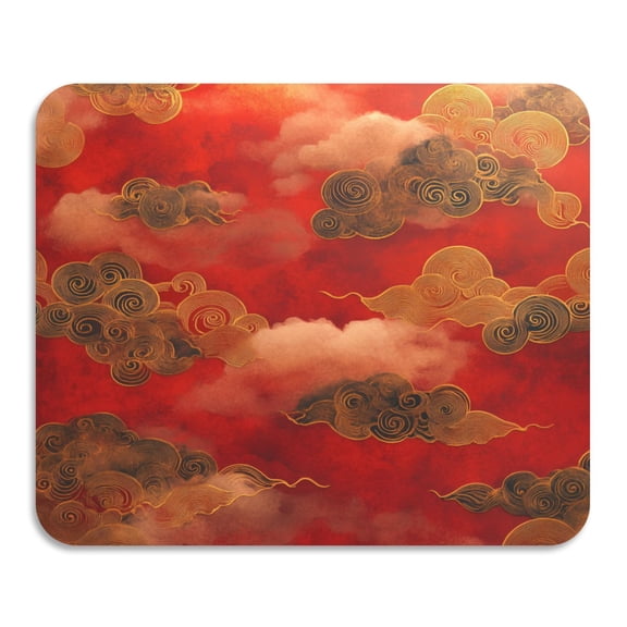 Cloud Pattern Chinese Traditional Diatomaceous Earth Water Absorbent Mat, Anti-Slip Rubber Backing, 15.7" x 11.8"
