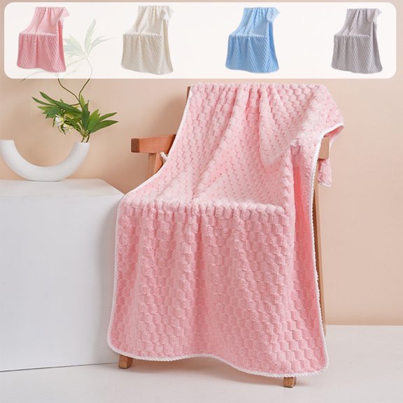 Cloud Pattern Coral Fleece Towel Quick Drying | Soft Absorbent Polyester | 75x35cm | Lint-Free Durable Bath, Face, Hair Drying | Multiple Colors, Fast Absorption
