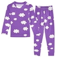 thumbnail image 1 of Cloud Pattern Cotton Pajamas 2 Piece Set Sleepwear Soft and Comfortable Homewear Nightwear, 1 of 7