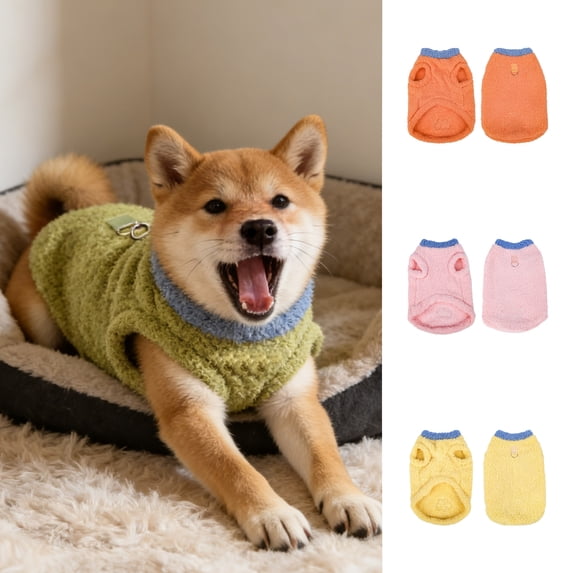 Cloud Pattern Pet Winter Vest Fleece-lined Dog Pullover Warm Cat Sweater for Chilly Weather Outdoor Pet Clothes and Thermal Apparel, Pink Size M