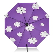 Cloud Pattern Umbrella Folding Sun Umbrella Travel Auto Open Close Large UV50+ 40in