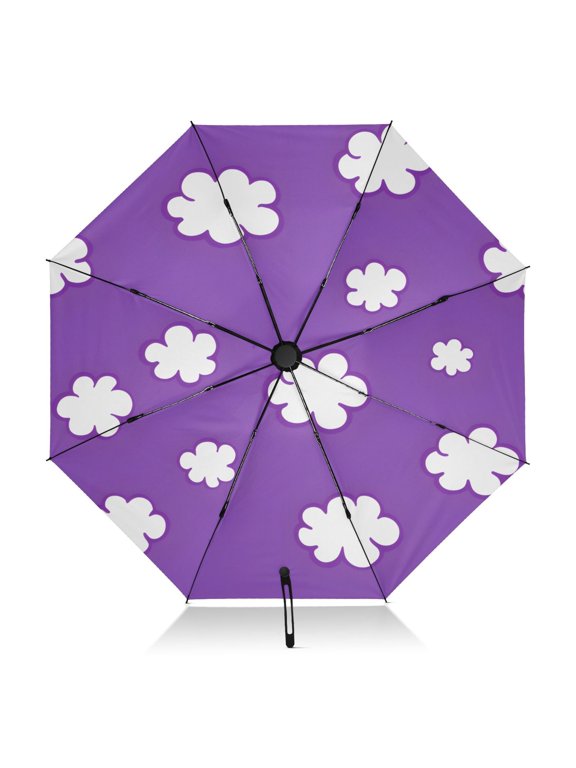 Cloud Pattern Umbrella Folding Sun Umbrella Travel Auto Open Close Large UV50+ 40in