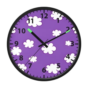 Cloud Pattern Wall Clock 12 Inch Voice Activated Night Light Silent Non Ticking