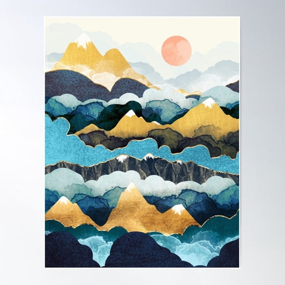 Cloud Peaks Poster Wall Art, Modern Wall Decor For Living Room Bedroom, 8x12 UNFRAMED