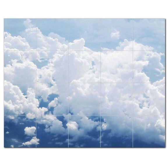 Cloud Photo Ceramic Tile Mural Kitchen Backsplash Bathroom Shower, 404628-S54