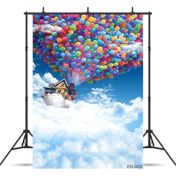 Cloud Photography Background Balloon Backdrops For Photo Shoot Children Baby Shower Vinyl Cloth Photo Backdrop Photo Studio