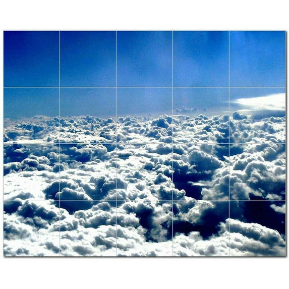 Cloud Picture Ceramic Tile Mural Kitchen Backsplash Bathroom Shower, 404635-XL54