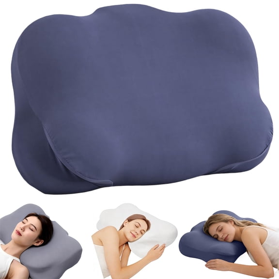 Cloud Pillow,Cooling Ergonomic Pillow For All Night Sleeping,Breathable Cloud Sleep Pillow Contoured For Support And Pressure-Relieving Comfort,Dual Height.Low & High Side,Hypoallergenic,Vegan