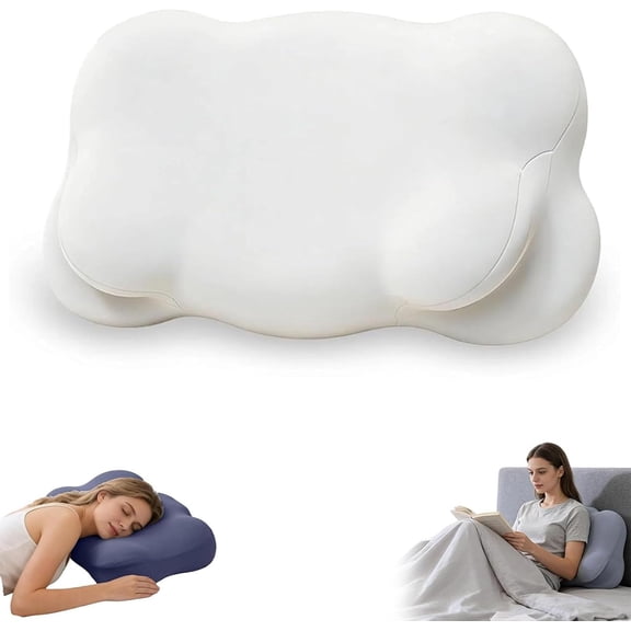 Cloud Pillow - Ergonomic Memory Foam Pillow with Cervical Neck Support, Adjustable Dual-Height Design, Breathable Cooling Cover for Side Back Stomach Sleepers