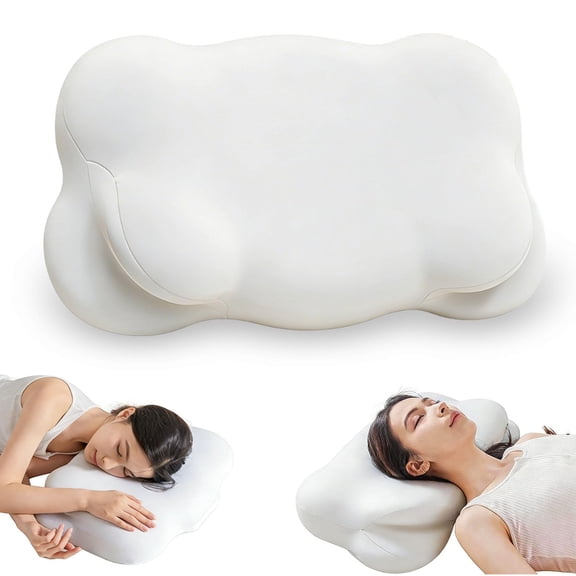 Cloud Pillow - Ergonomic Memory Foam Pillows, Adjustable Cervical Neck Support Pillow with Breathable Pillowcase for Side Back Stomach Sleepers (Regular)
