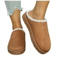 thumbnail image 1 of Cloud Pillow Fuzzy Clogs Winter Slippers for Women House Shoes Indoor and Outdoor Fashion Warm Fleece Lined Backless Snow Slides Ankle Booties Brown Size 8.5, 1 of 1