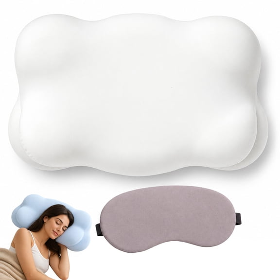 Dual Height Contour Cervical Pillow for Back and Stomach Sleepers, Ergonomic Neck Support Bed Pillow with Cloud-Like Comfort