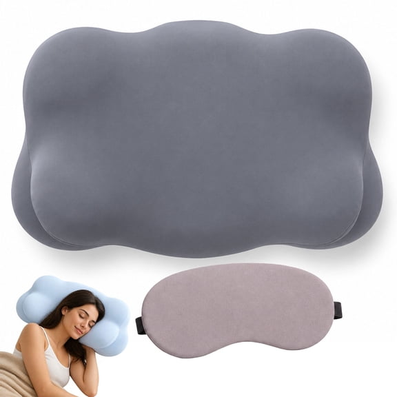 Dual Height Contour Cervical Pillow for Back and Stomach Sleepers, Ergonomic Neck Support Bed Pillow with Cloud-Like Comfort