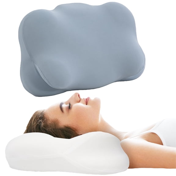 Cloud Pillow, Ngxiha Ergonomic Memory Pillow, Sleep Cloud Pillow Adjustable Neck Support Pillow with Breathable Pillowcase for Side, Back, and Stomach Sleepers (23.6 X 13.8 Inches)