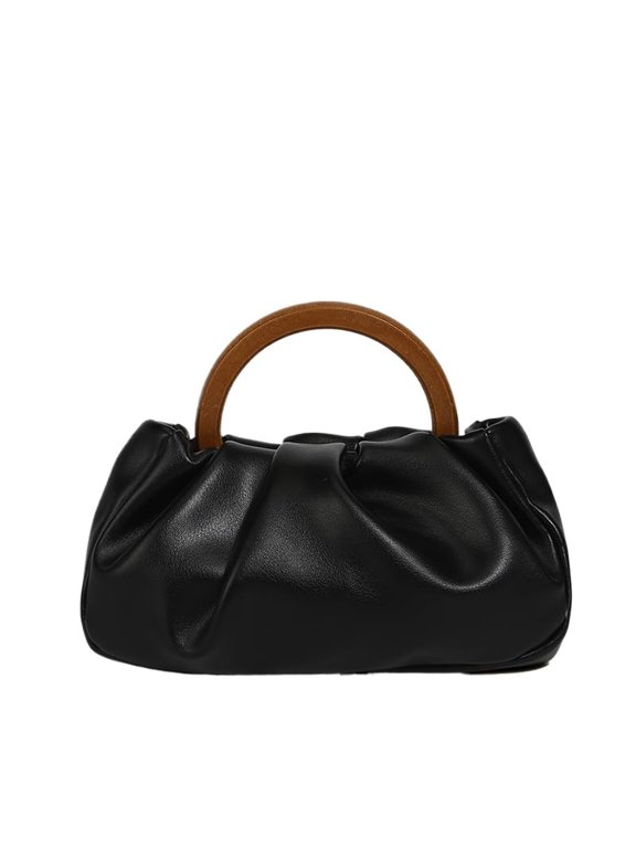 Cloud Pouch Dumpling Bag, Genuine Leather Crescent Underarm Purse with Top Handle for Women, Gifts for Women