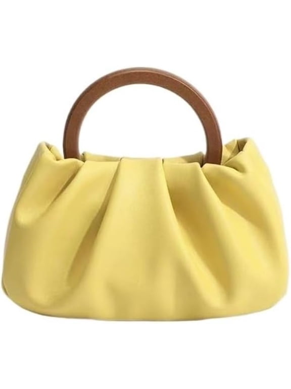 Cloud Pouch Dumpling Bag, Genuine Leather Crescent Underarm Purse with Top Handle for Women, Gifts for Women