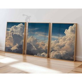 Cloud Print Set, Beige Sky Photography, Neutral Home Decor, Poster Only