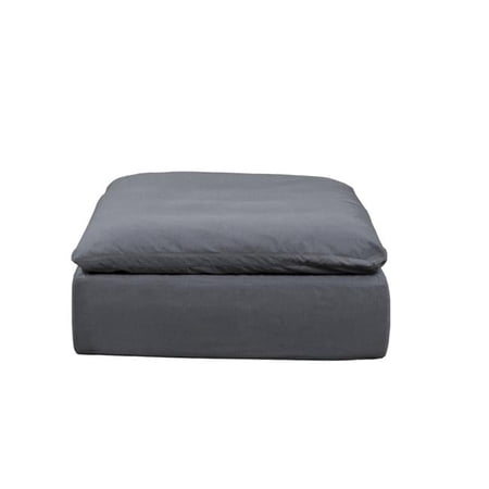 Cloud Puff Slipcovered Square Sectional Modular Ottoman - Performance Gray