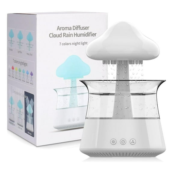 Cloud Rain White Noise Humidifier for Bedroom & Large Room with Controlled Waterfall Lamp & Rain Sounds