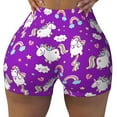 thumbnail image 1 of Cloud Rainbow Cute Unicorn Workout Shorts For Women Scrunch Butt Lifting Yoga Gym Seamless Booty Biker Shorts Large, 1 of 9