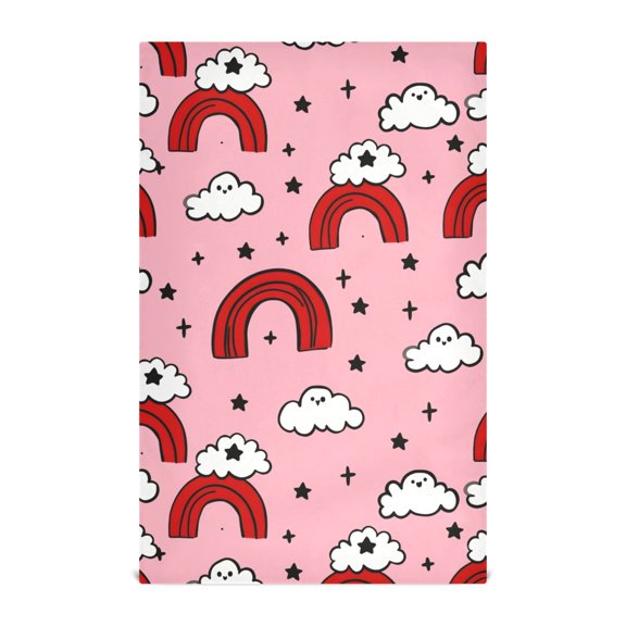 Cloud Rainbow Pattern Kitchen Towels Waffle Weave Decorative Tea Towels Multi Use Dishcloths 28x18in