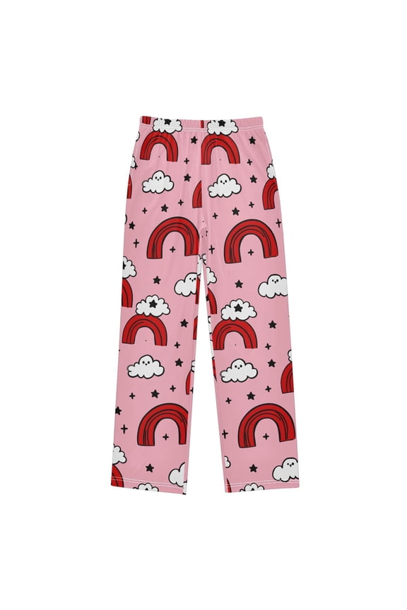 Cloud Rainbow Pattern Pajama Pants Soft Lightweight Lounge Pants Bottoms Sleep Pants Warm Comfy