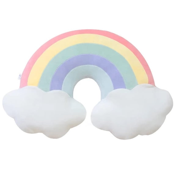Cloud Rainbow Shaped Plush Pillow Soft Decorative Cushion 50x38cm 500g