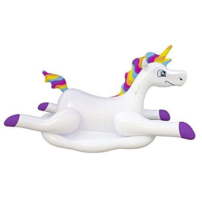 ARCTIC ARMOR Blue Wave Cloud Rider Rainbow Unicorn Inflatable Ride-On Pool Float