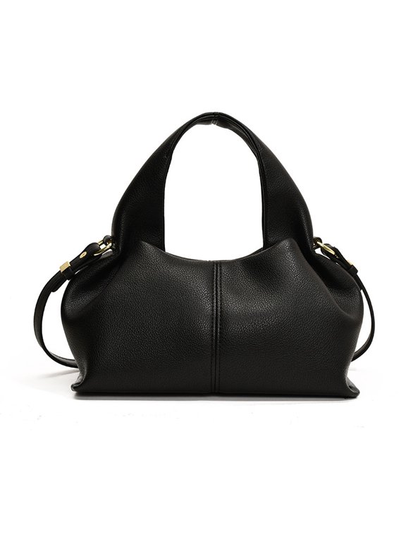 Cloud Ruffle Shape Handheld Shoulder Crossbody Bag French Style Lunch Box Purse for Women Novelty crossbody bags Versatile Daily Bag in Black