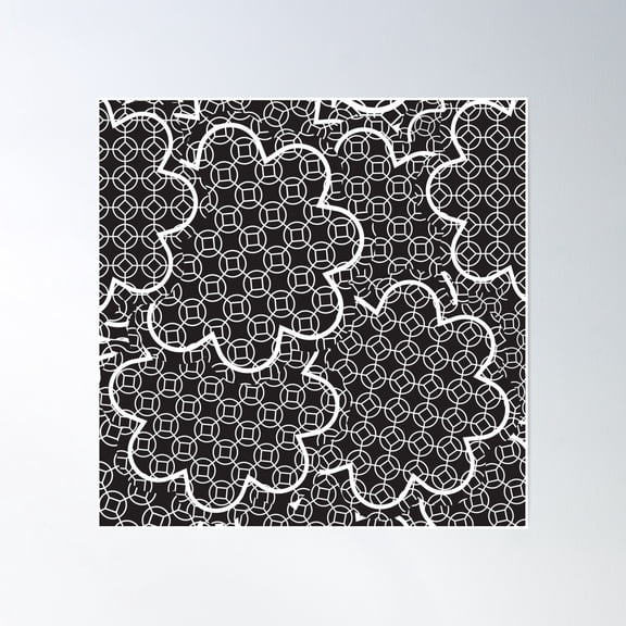 Cloud'S In The Night Sky Poster Wall Art, Modern Wall Decor, 16x16 UNFRAMED