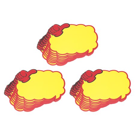 Cloud Sale Thumb Signs Price Tags 7 x 5.5 Inch Red Border Yellow Color for Retail Sales Pricing 30 Pcs