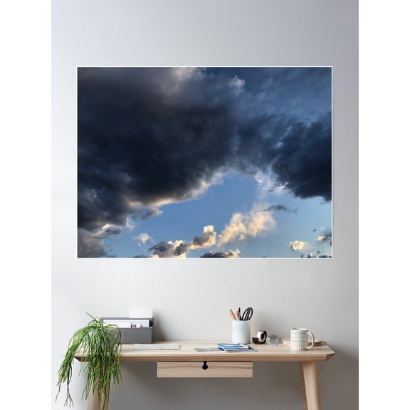 Cloud Scape Poster Wall Art, Modern Wall Decor For Living Room Bedroom, 12x18 UNFRAMED