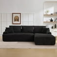 thumbnail image 1 of Cloud Sectional Couch 106" Modern L-Shape Corner Modular Upholstered Sofa with Loveseat Chaise Deep Seat Plush Corduroy Fabric Foam Cushions for Living Room Bedroom (Frame-Free No Assembly Required), 1 of 8