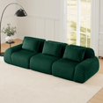 thumbnail image 1 of Cloud Sectional Couches for Living Room, Boneless Couch Modular Sectional Sofa, Modern Deep Seat Sofa with Pillows, 3 Seater Comfy Floor Couch for Bedroom, No Assembly Required,Green, 1 of 10