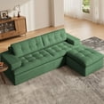 thumbnail image 1 of Cloud Sectional Sofa with Ottoman, 85" Modular L Shaped Couch, Fluffy Comfy Couches for Living Room, No Assembly, Green, 1 of 7