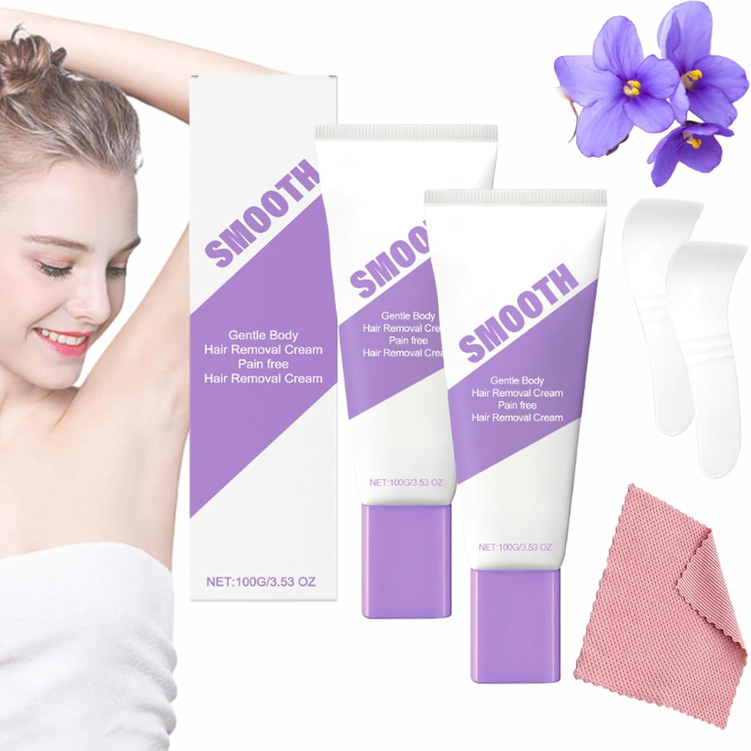 Cloud Sense Hair Removal, Hair Removal Spray, Gentle & Soothing Body & Legs Hair Removal Cream for Women and Men, Gentle Safe for Sensitive Skin, For All Skin Types (2set, 1)