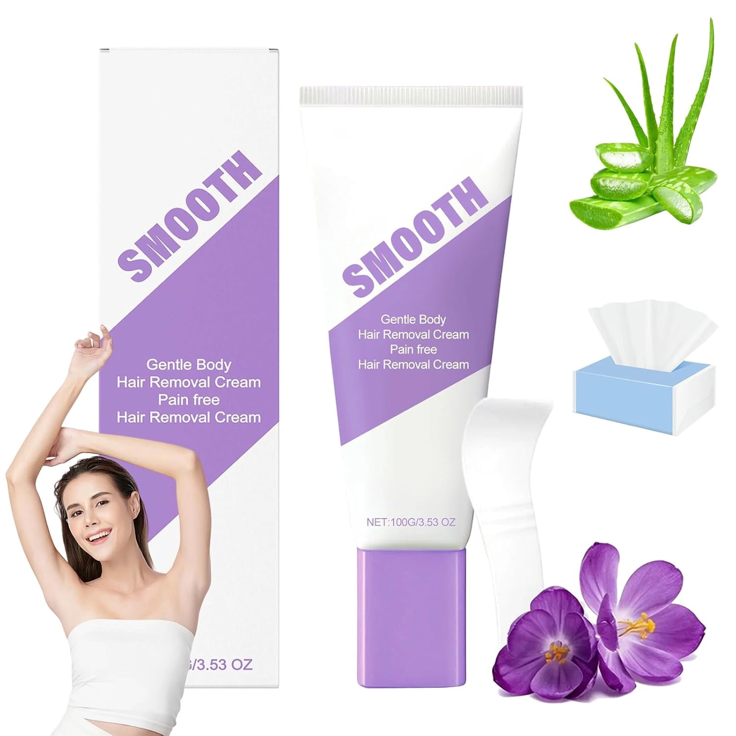 Cloud Sense Hair Removal Spray, Smooth Hair Removal Spray, Bikini Pain Free Hair Removal Spray, Skin-Loving Ingredients, Suitable for Every Skin Type and Corner Women and Men (Cream*1)