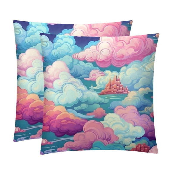 Cloud Set of 2 - Chair Pillow Covers with Unique Patterns - Throw Pillow Inserts Included, Available in 16x16, 18x18, 20x20 Inches - Ideal for Home Decor,and Gifts