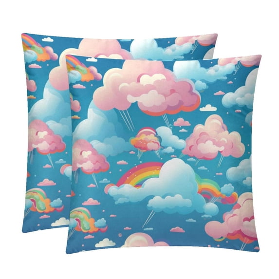 Cloud Set of 2 - Chair Pillow Covers with Unique Patterns - Throw Pillow Inserts Included, Available in 16x16, 18x18, 20x20 Inches - Ideal for Home Decor,and Gifts