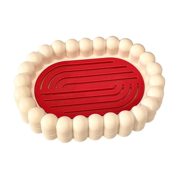 Cloud Shape Double Layer Soap Dish Self Draining Soap Tray for Bathroom Kitchen Counter, Keep Soap Dry & Clean - Plastic Holder, Water Run Off, Easy to Clean, 5.9 x 4.13 x 1.37 in