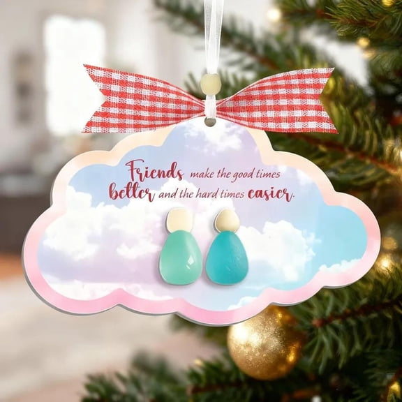 Cloud Shape Ornament Acrylic 2D Flat Christmas Decorations Safeglitz