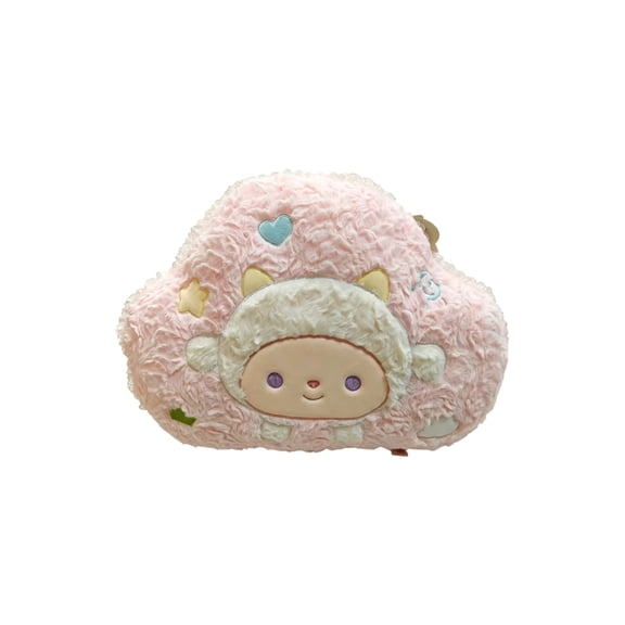 Cloud Shape Plush Pillow, Lamb Velvet Filled Cute Cartoon Cushion, Soft Aesthetic Bed Sofa Throw Support Bedding Furniture Accessory, Pink